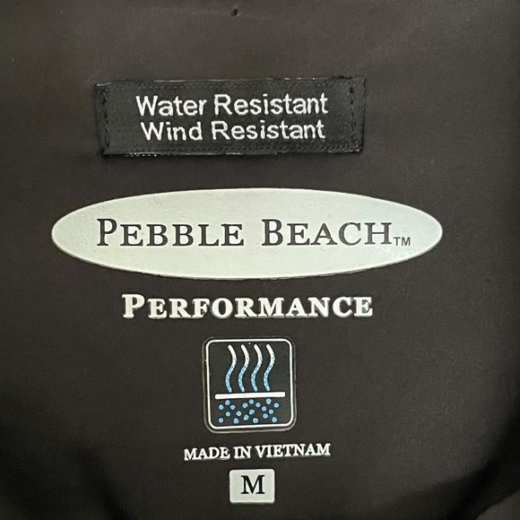 Pebble Beach Water and Wind Resistant Performance Full Zip Black Jacket Medium - Picture 3 of 6